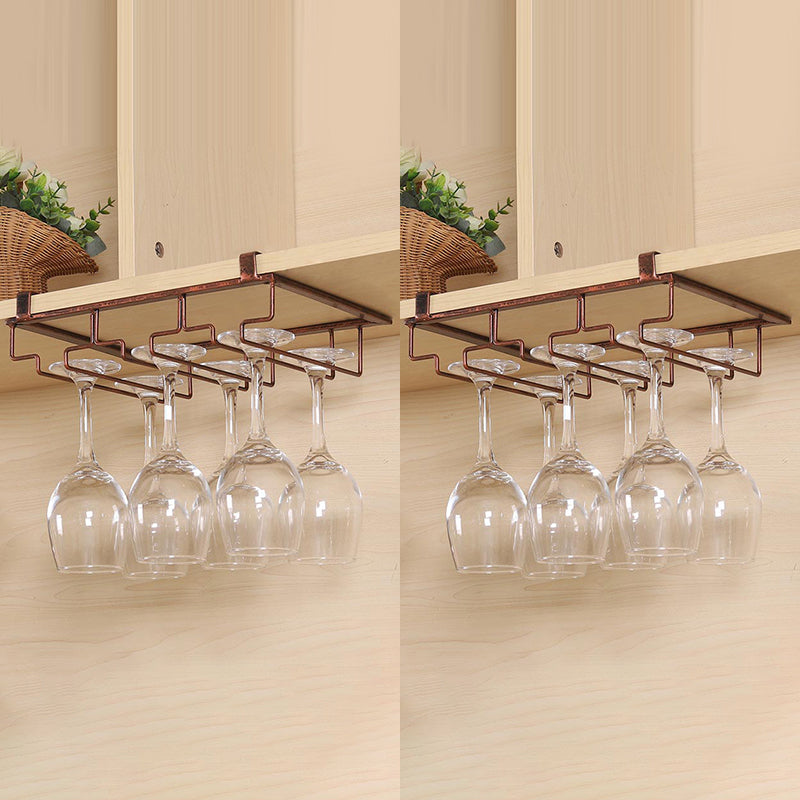 Contemporary Hanging Wine Glass Rack Metal Glass & Stemware Holder for Kitchen