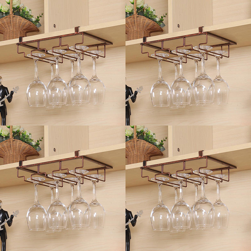 Contemporary Hanging Wine Glass Rack Metal Glass & Stemware Holder for Kitchen