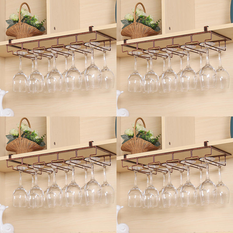Contemporary Hanging Wine Glass Rack Metal Glass & Stemware Holder for Kitchen