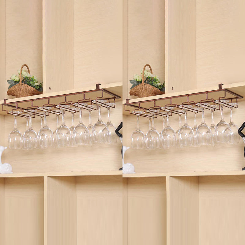 Contemporary Hanging Wine Glass Rack Metal Glass & Stemware Holder for Kitchen