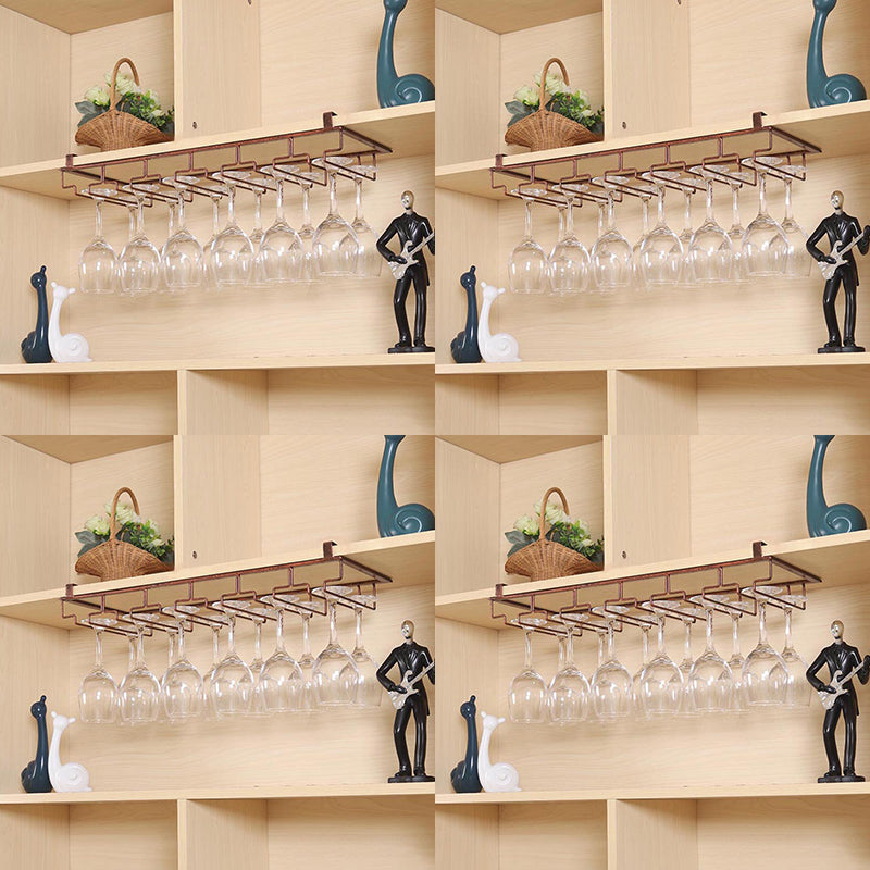 Contemporary Hanging Wine Glass Rack Metal Glass & Stemware Holder for Kitchen