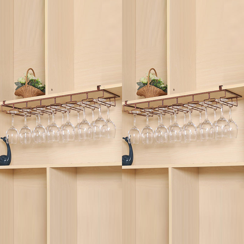 Contemporary Hanging Wine Glass Rack Metal Glass & Stemware Holder for Kitchen