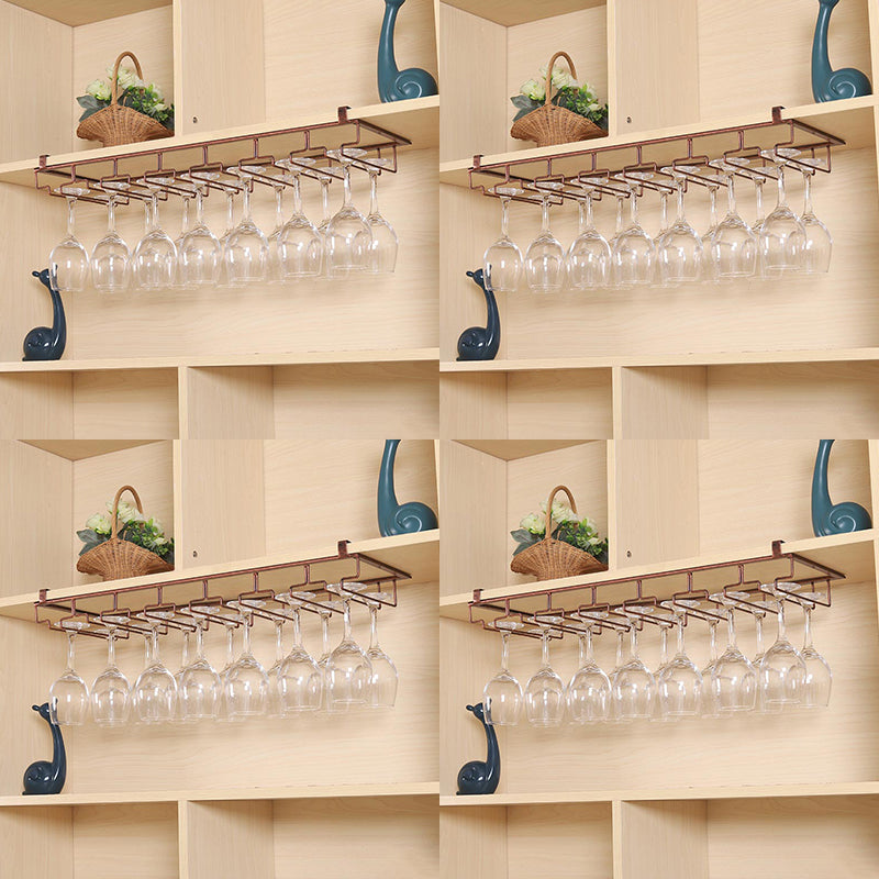 Contemporary Hanging Wine Glass Rack Metal Glass & Stemware Holder for Kitchen
