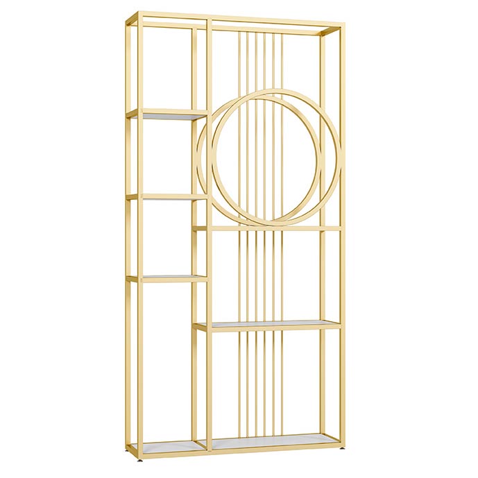 Luxury Floor Wine Bottle Holder Metal Bottle Rack with Shelf