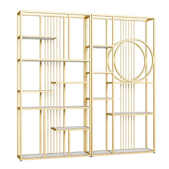 Luxury Floor Wine Bottle Holder Metal Bottle Rack with Shelf