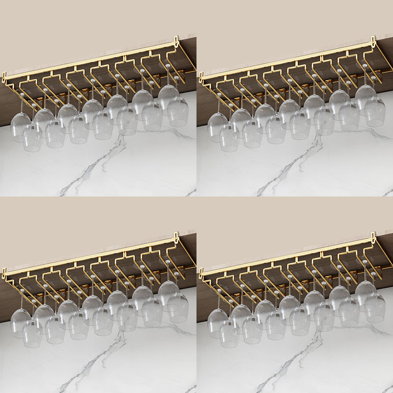 Modern Hanging Glass & Stemware Holder Metal Glass Rack Under Cabinet