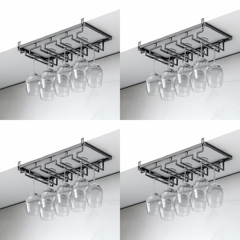 Modern Hanging Glass & Stemware Holder Metal Glass Rack Under Cabinet