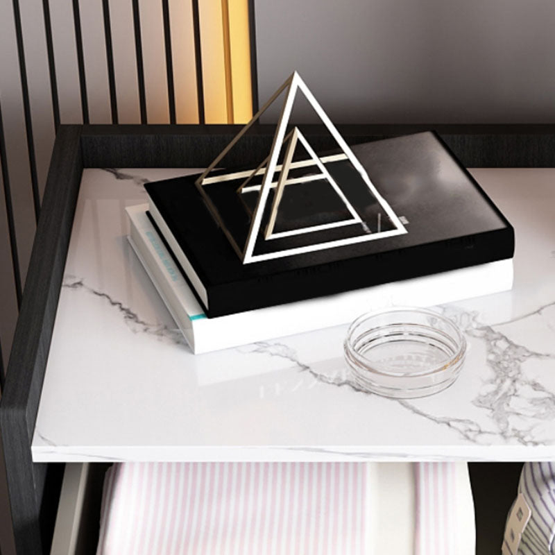 Contemporary Engineered Wood Chest Bedroom Storage Chest in Gray with Drawers