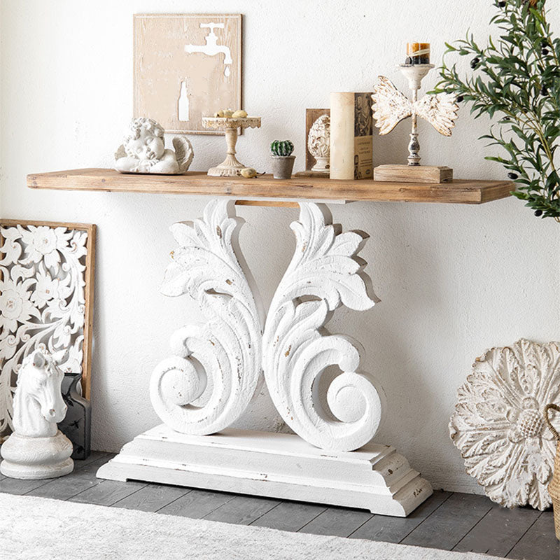 French Country Wooden Console Sofa Table Rectangle Console Accent Table for Hall