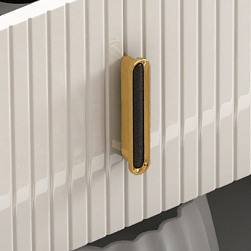 Glam Stone Storage Chest Bedroom Chest in White with Drawers