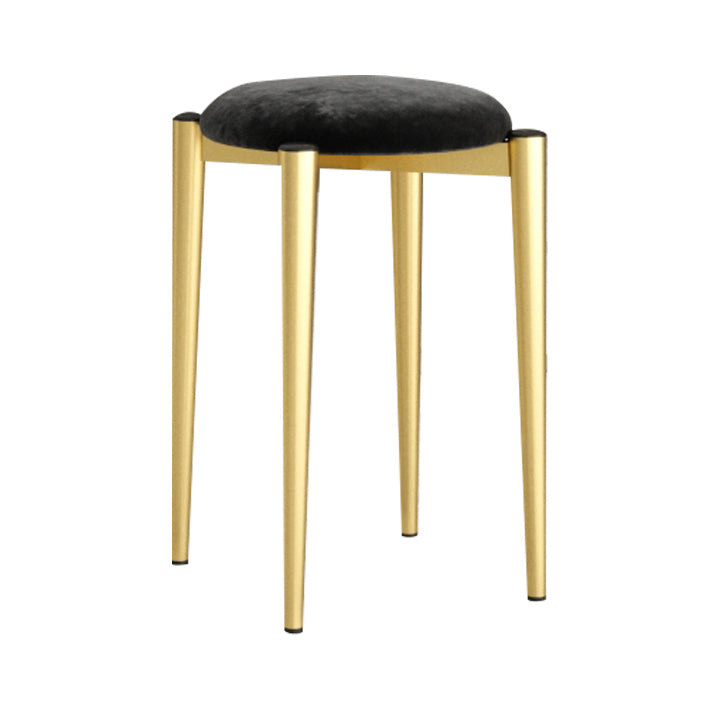 Modern Tear Resistant Pouf Circle Shape Dark Green Velvet Ottoman