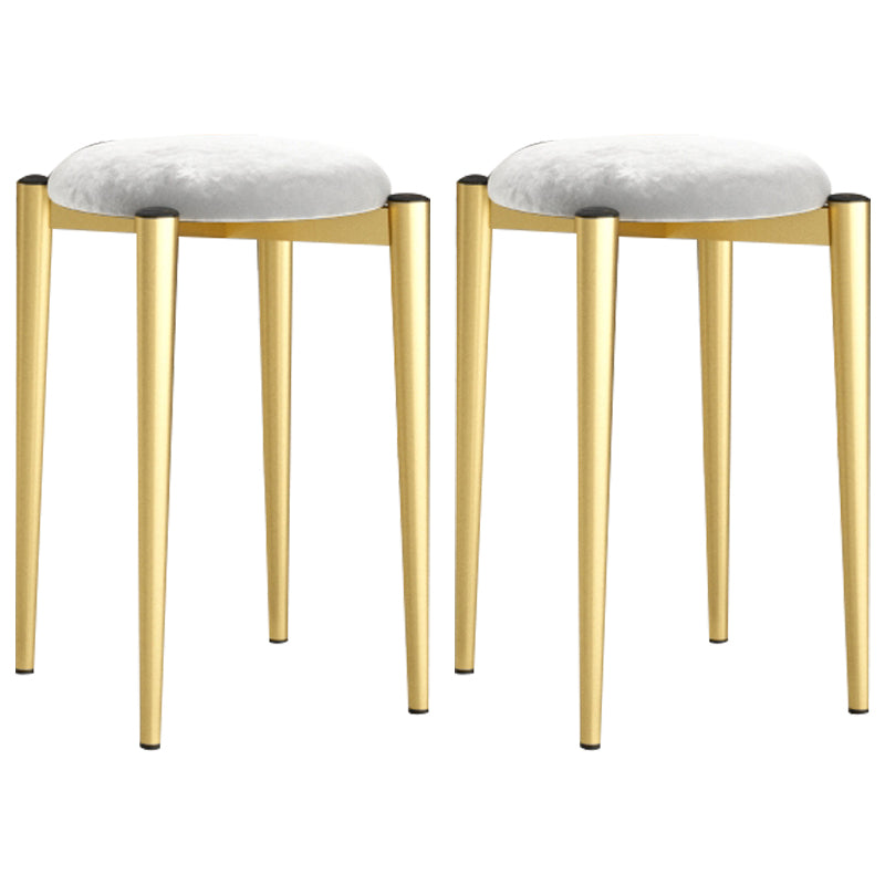 Modern Tear Resistant Pouf Circle Shape Dark Green Velvet Ottoman