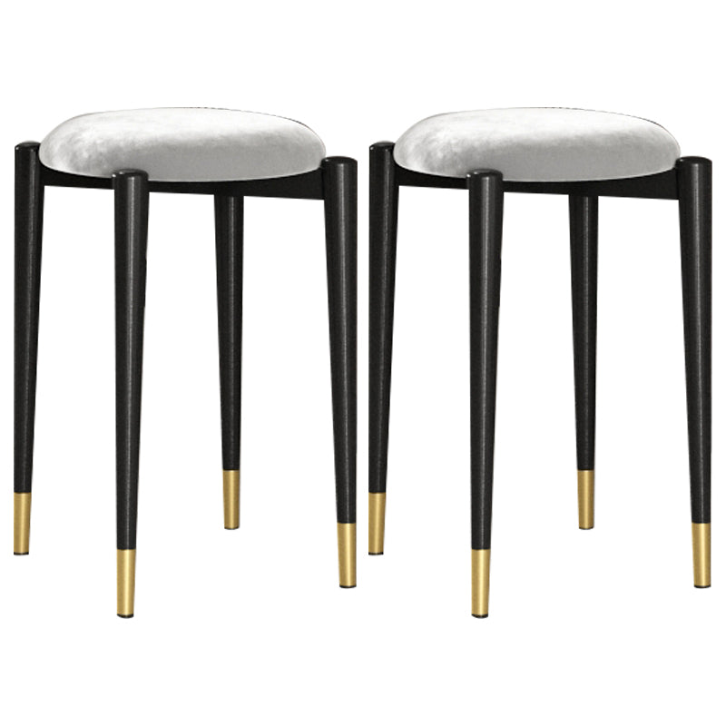 Modern Tear Resistant Pouf Circle Shape Dark Green Velvet Ottoman