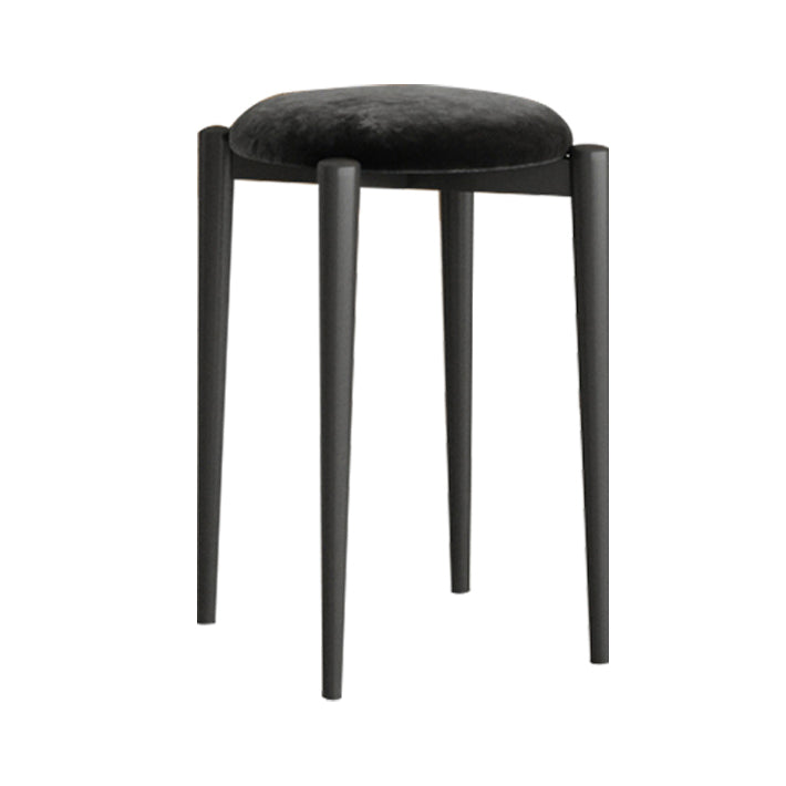 Modern Tear Resistant Pouf Circle Shape Dark Green Velvet Ottoman