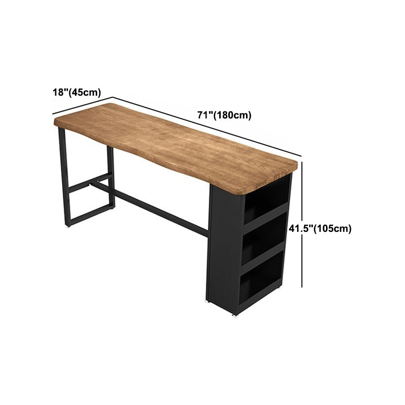 Industrial Rectangle Pub Table Set 1/3 Pieces Wooden Counter Table with Backless Stools