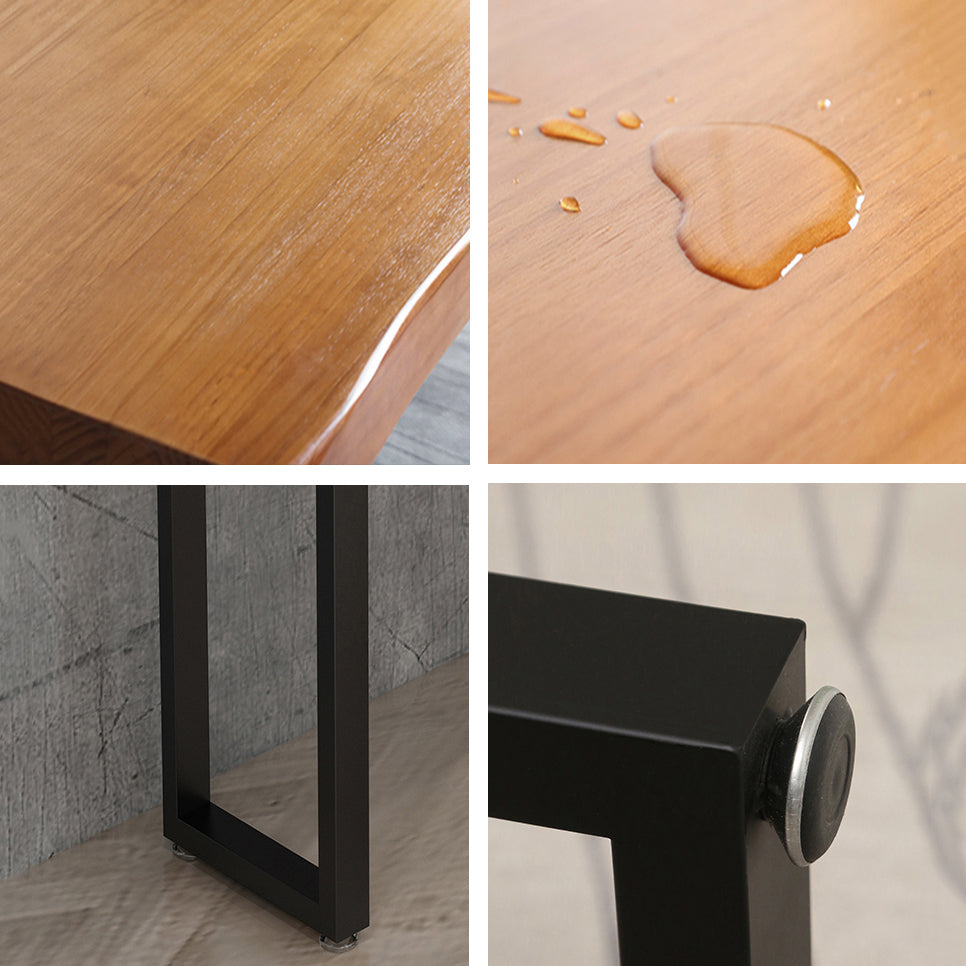 Modern 1/5 Pieces Bar Table Set Rectangle Pine Wood Counter Table with Stools for Balcony