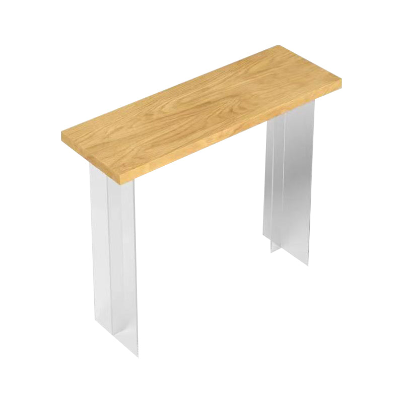 Modern Rectangular Pub Table Set 1/3 Pic Wooden Counter Table with Backless Stool