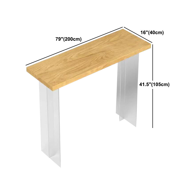 Modern Rectangular Pub Table Set 1/3 Pic Wooden Counter Table with Backless Stool