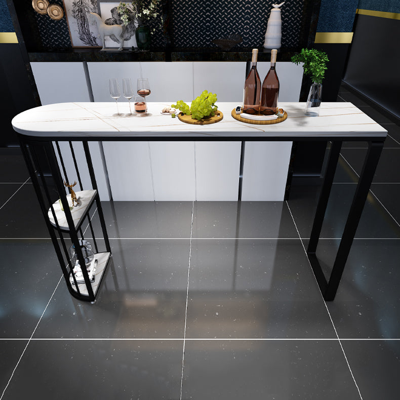 Glam Indoor Counter Height Set Stone and Metal 1/2/5 Pieces Storage Pub Dining Set