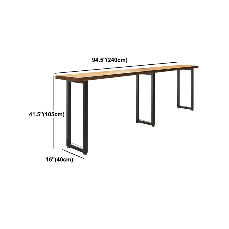 Contemporary Indoor Pub Set 1/7 Pcs Bar Table and Stools with Solid Wood Top