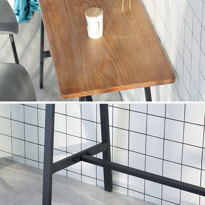 Indoor Glam Bar Table Set 1/2/3/5 Pieces Solid Wood Trestle Counter Set in Natural