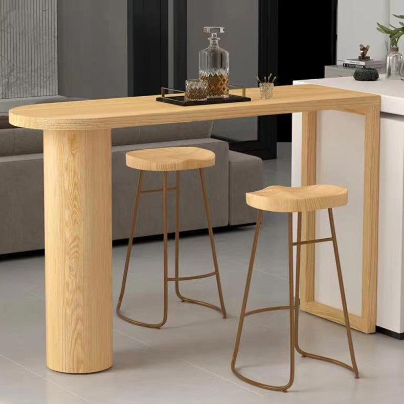 Industrial Irregular Pub Table Set 1/3 Pieces Wooden Counter Table Set