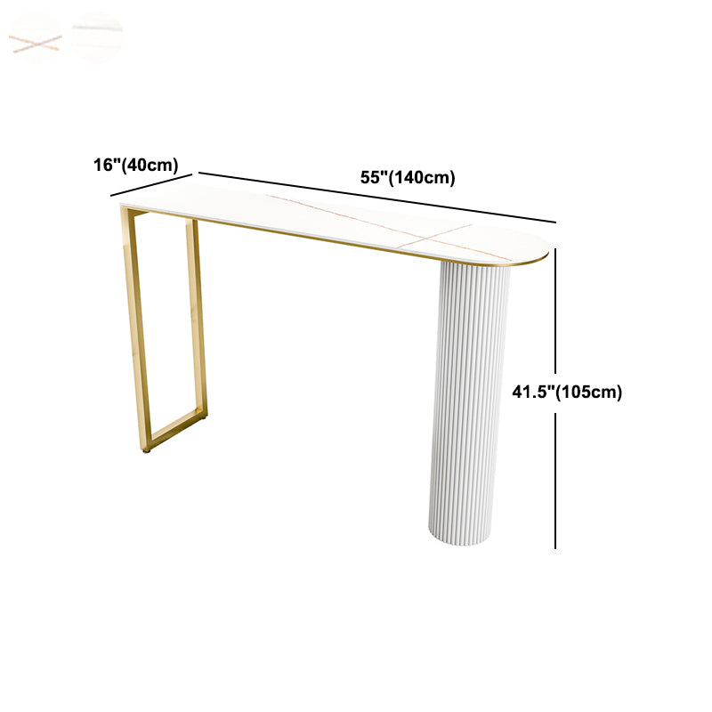 Glam White Bar Pub Table Set 1/5 Pcs Metal Base Bar Table and Stools