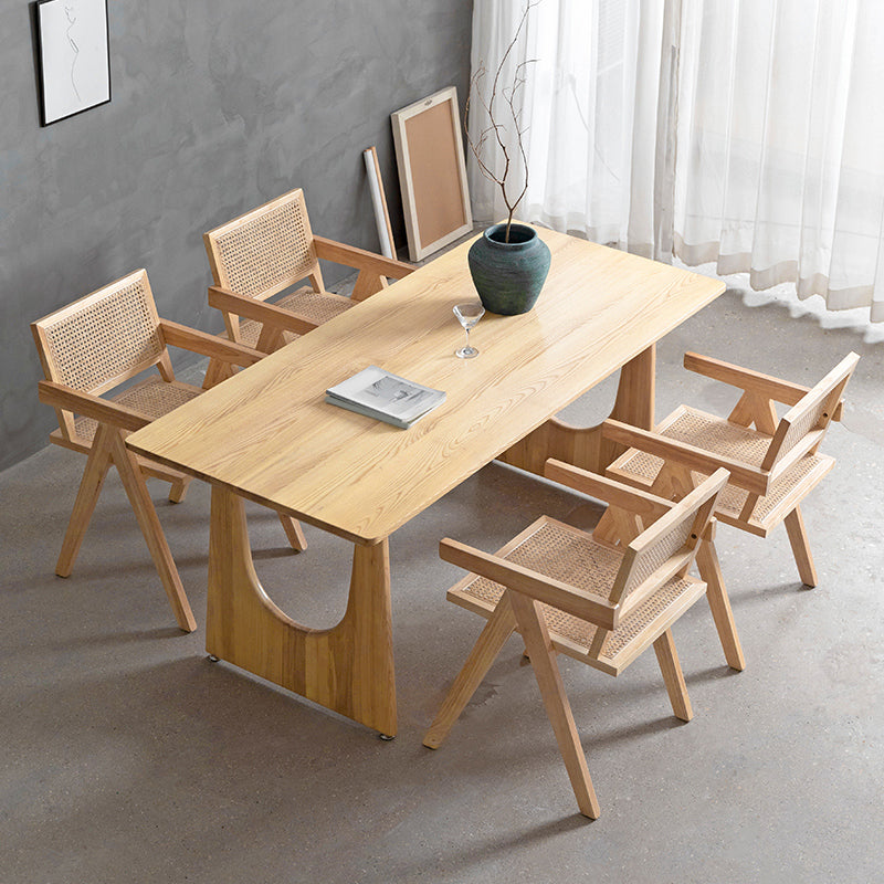 Industrial 1/2/4/5/6 Pieces Rectangle Dining Solid Wood Dining Room Table with Chairs