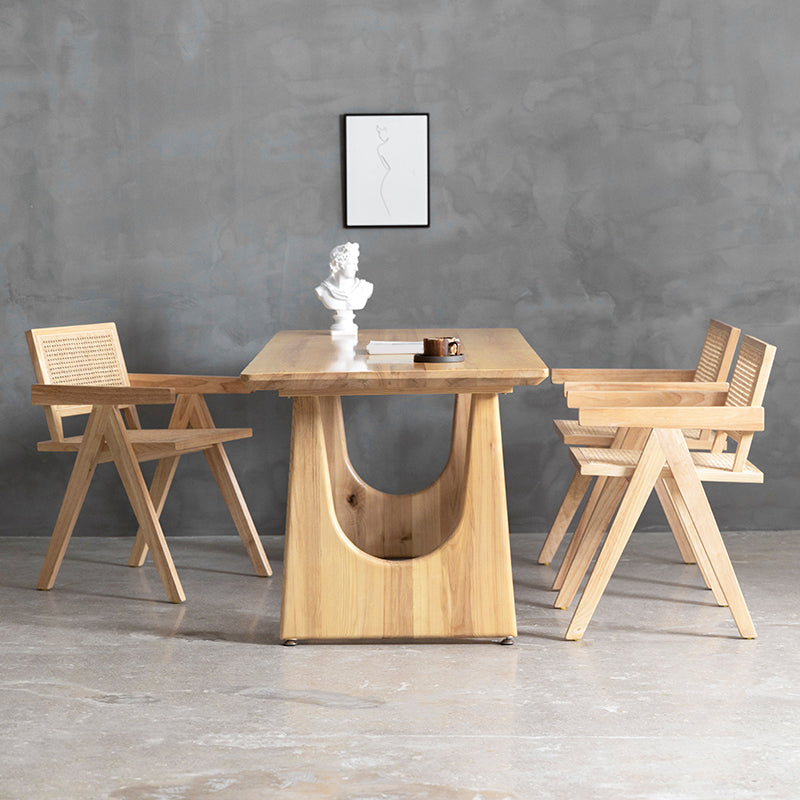 Industrial 1/2/4/5/6 Pieces Rectangle Dining Solid Wood Dining Room Table with Chairs
