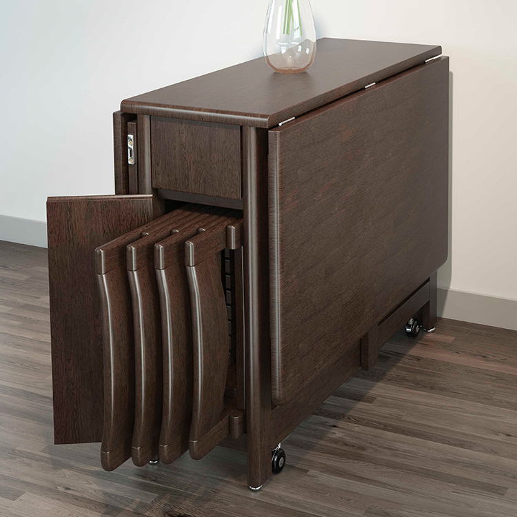 Modern Dining Set 1/2 Pcs Solid Wood Dining Table with Drop Leaf