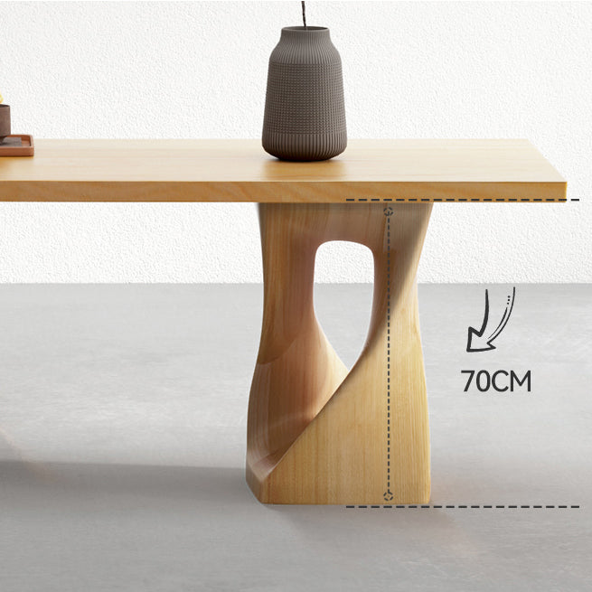 Modern 1/2 Pieces Rectangle Dining Set Solid Wood Dining Room Table with Chairs