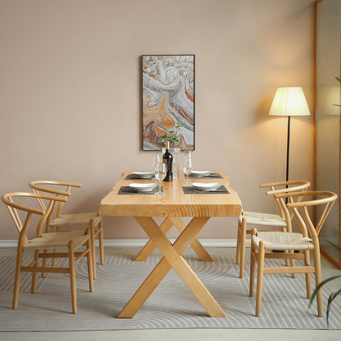 Solid Wood Dining Set 1/2/5 Pcs Rectangle Dining Table with Windsor Chairs
