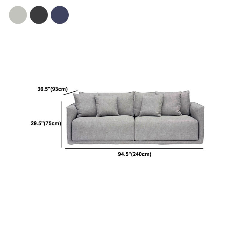 Linen Sofa 36.61" D x 29.53" H Square Arm Sofa for Living Room
