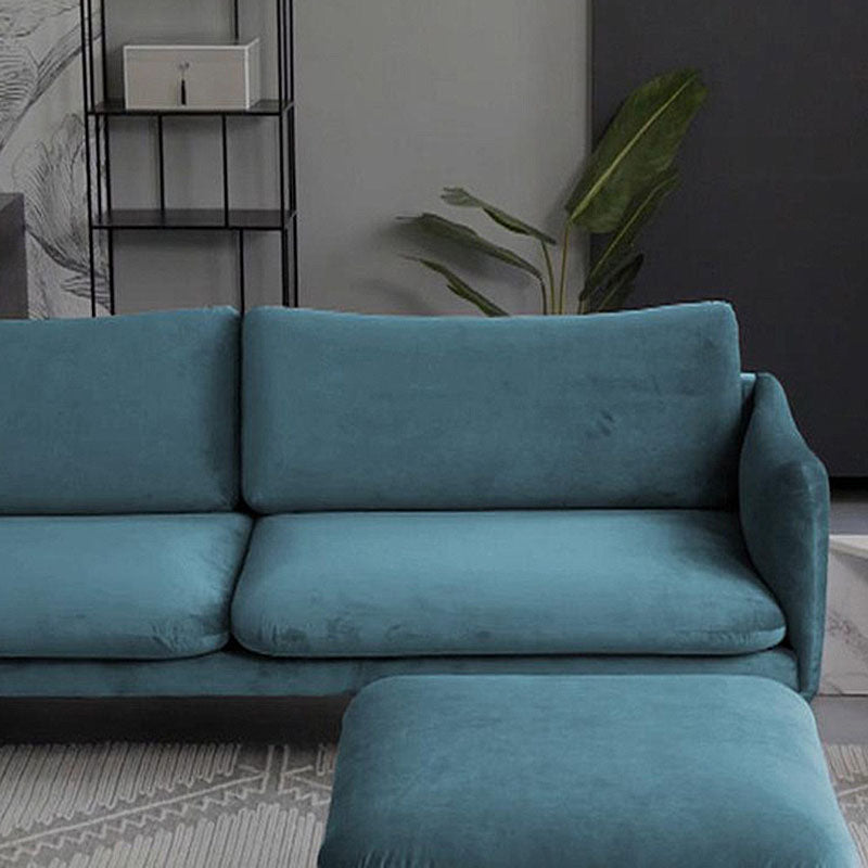 Sofa with 2 Pillows Square Arm Contemporary Sofa with Black Metal Feet