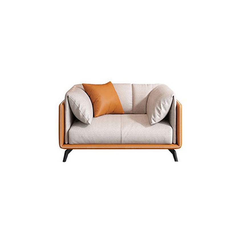Contemporary Tuxedo Arm Sofa Stain Resistant Faux Leather Sofa