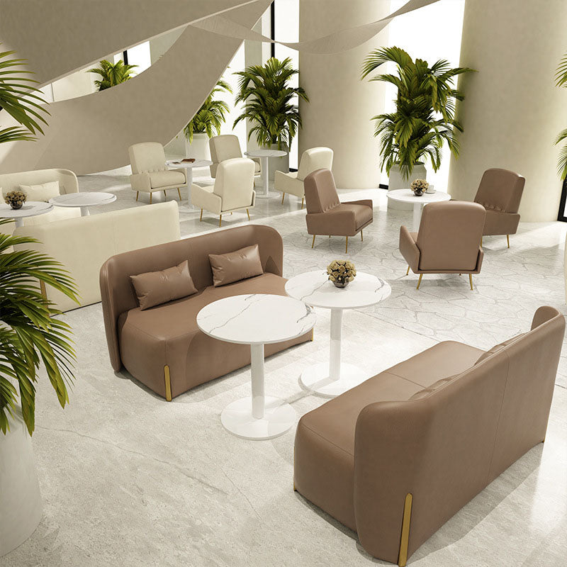 Faux Leather Sofa Armless Tight Back Loveseat for Living Room