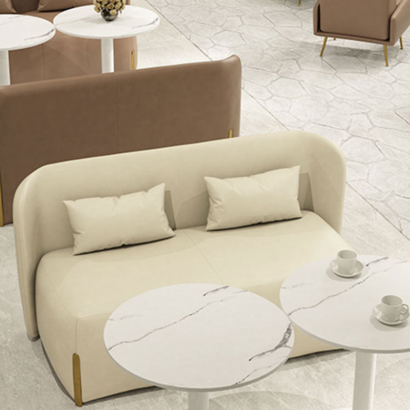 Faux Leather Sofa Armless Tight Back Loveseat for Living Room