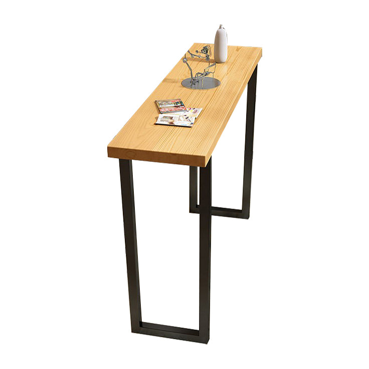 Solid Wood Bar Stool and Table Set 1/4/7 Pcs Black Iron Base Bar Table and Stools