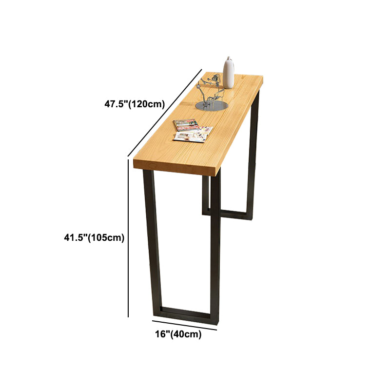 Solid Wood Bar Stool and Table Set 1/4/7 Pcs Black Iron Base Bar Table and Stools