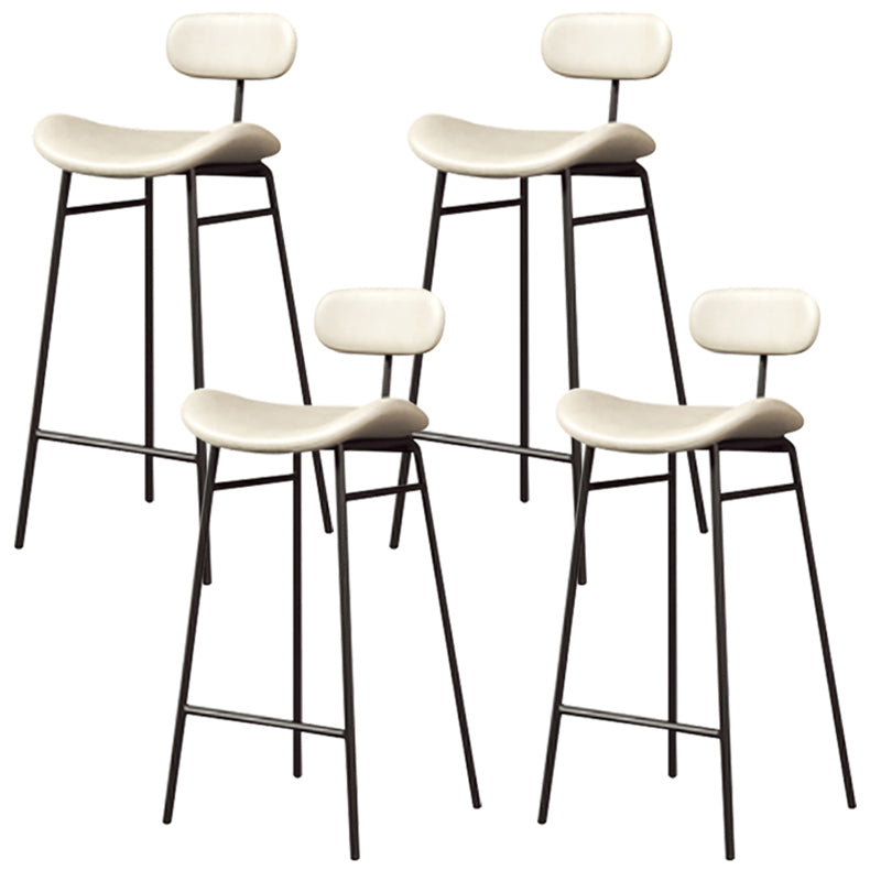 Armless Upholstered Counter Stool Industrial Bucket Seat Bar Stool