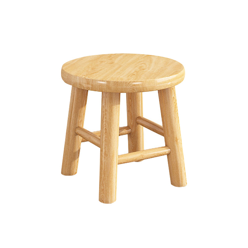 Contemporary Backless Rubberwood Stool Natural Footrest Barstool