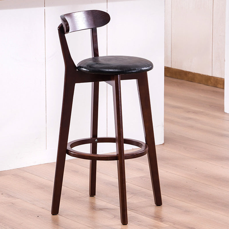 Contemporary Beech Home Barstool Matte Finish Upholstered Bar Stools