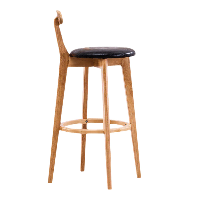 Contemporary Beech Home Barstool Matte Finish Upholstered Bar Stools
