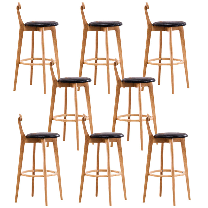 Contemporary Beech Home Barstool Matte Finish Upholstered Bar Stools