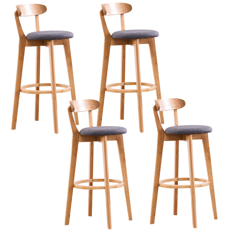 Contemporary Beech Home Barstool Matte Finish Upholstered Bar Stools