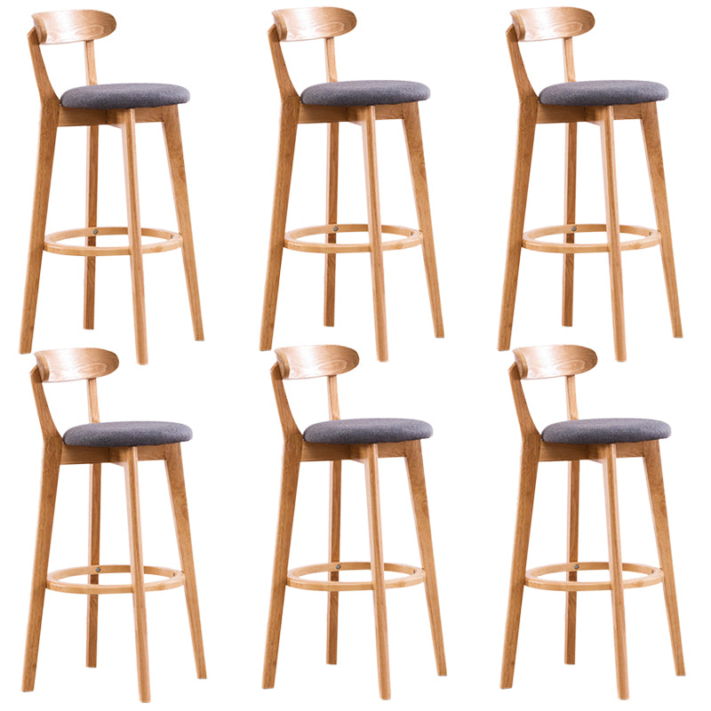 Contemporary Beech Home Barstool Matte Finish Upholstered Bar Stools