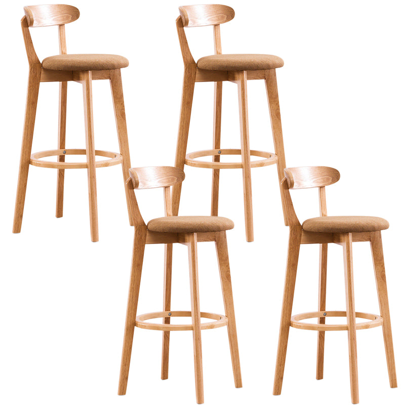 Contemporary Beech Home Barstool Matte Finish Upholstered Bar Stools