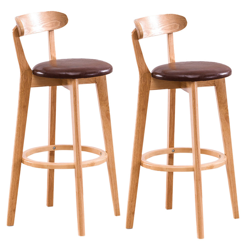 Contemporary Beech Home Barstool Matte Finish Upholstered Bar Stools