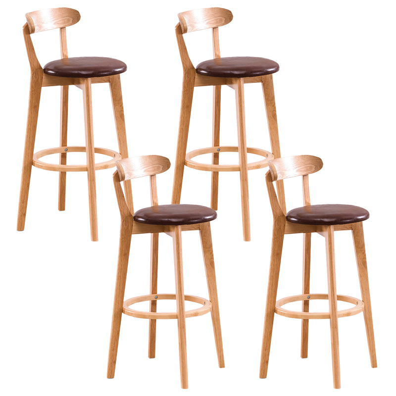 Contemporary Beech Home Barstool Matte Finish Upholstered Bar Stools