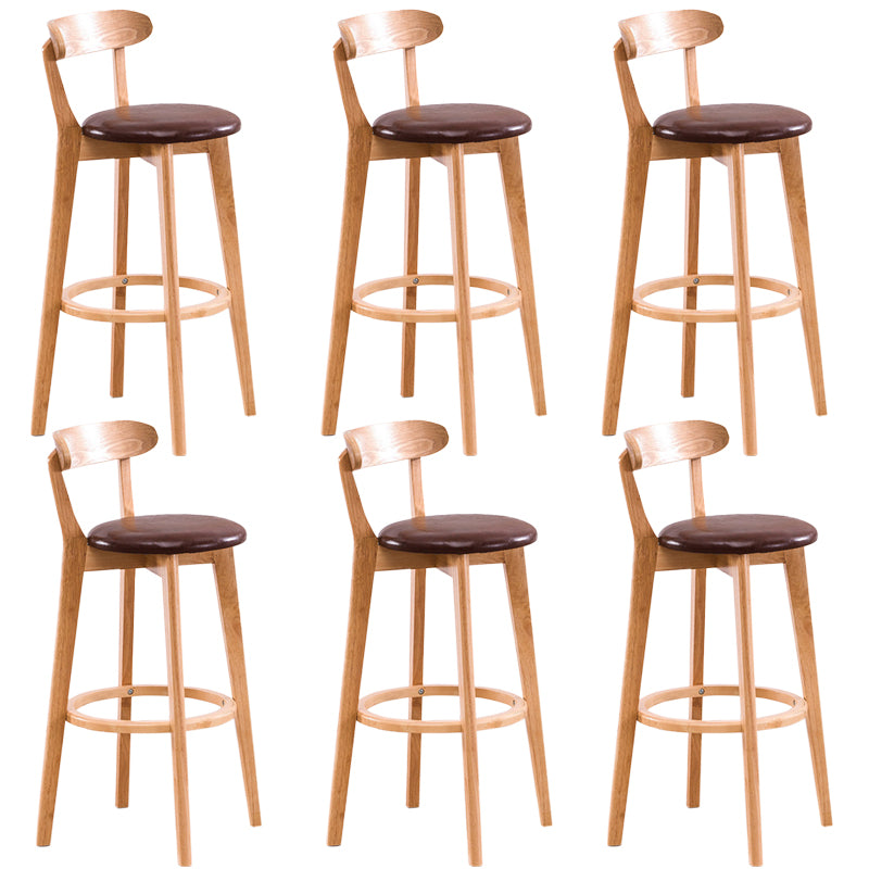 Contemporary Beech Home Barstool Matte Finish Upholstered Bar Stools